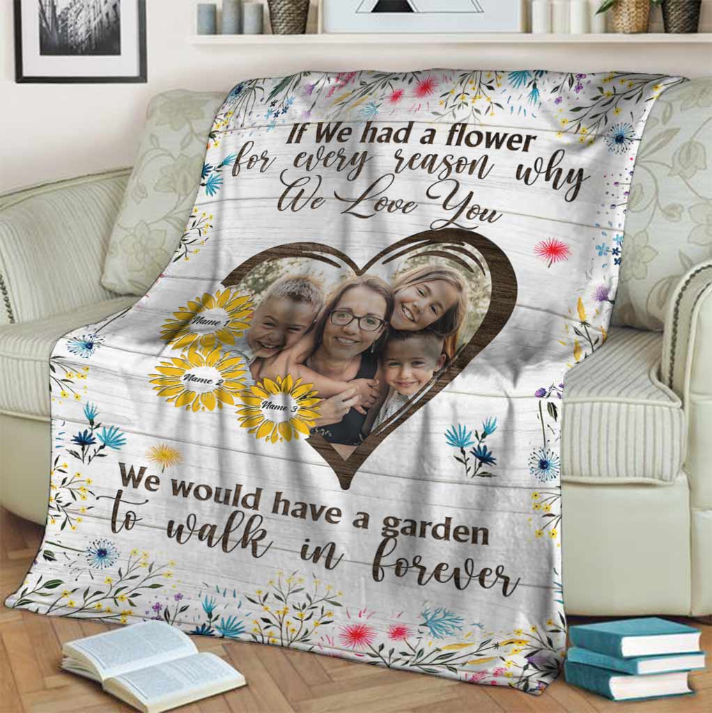 Family If We Had A Flower Custom Photo Flannel Blanket For Cozy Bedroom Sofa Decor