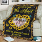 Sunflower Whenever You Touch This Heart Personalized Flannel Blanket For Cozy Bedroom Sofa Decor