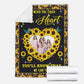 Sunflower Whenever You Touch This Heart Personalized Flannel Blanket For Cozy Bedroom Sofa Decor