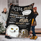 Owl Mom Hey Mom Personalized Flannel Blanket For Cozy Bedroom Sofa Decor