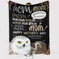 Owl Mom Hey Mom Personalized Flannel Blanket For Cozy Bedroom Sofa Decor