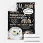 Owl Mom Hey Mom Personalized Flannel Blanket For Cozy Bedroom Sofa Decor