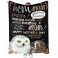 Owl Mom Hey Mom Personalized Flannel Blanket For Cozy Bedroom Sofa Decor