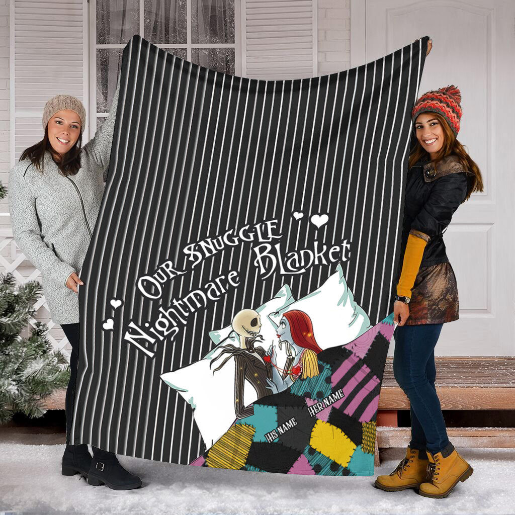 Skull Our Snuggle Nightmares Personalized Flannel Blanket For Cozy Bedroom Sofa Decor