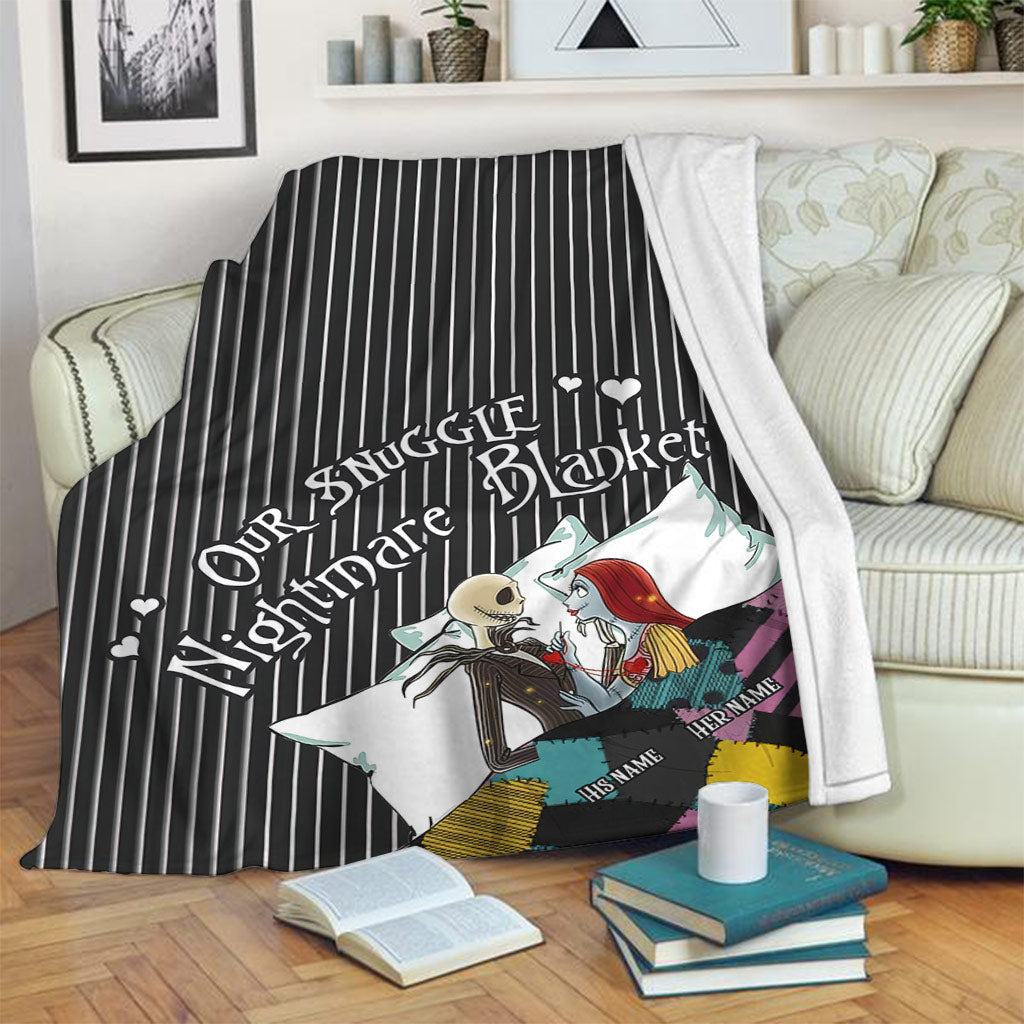Skull Our Snuggle Nightmares Personalized Flannel Blanket For Cozy Bedroom Sofa Decor