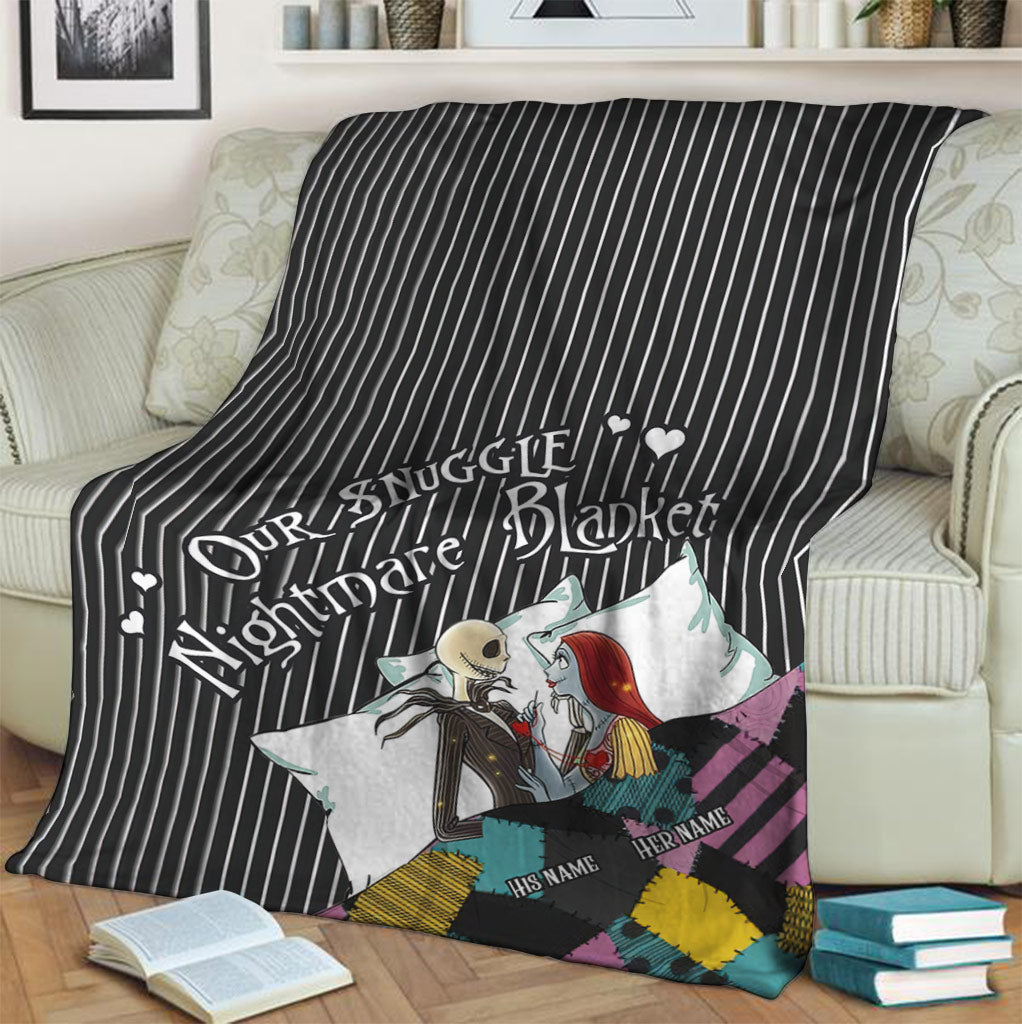 Skull Our Snuggle Nightmares Personalized Flannel Blanket For Cozy Bedroom Sofa Decor