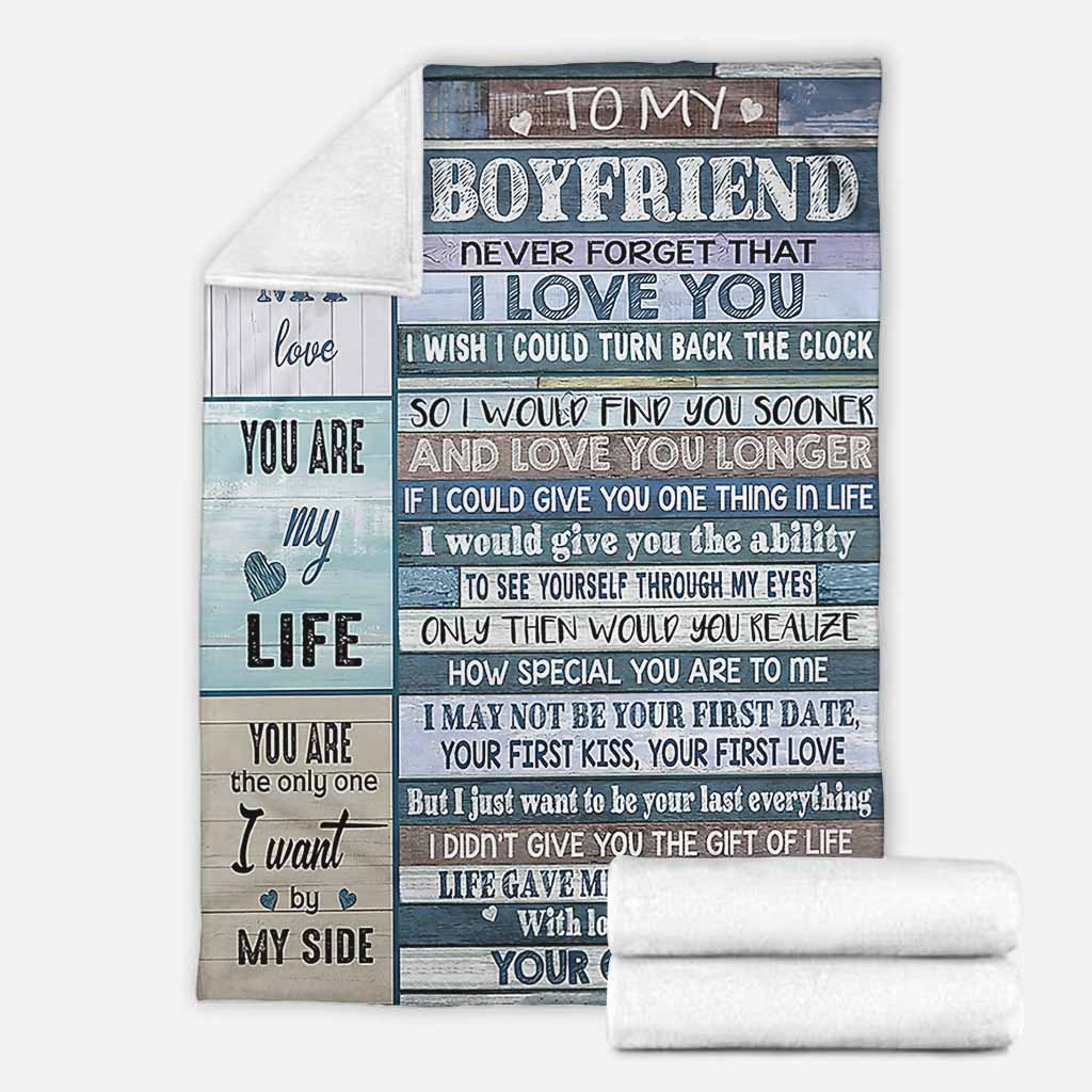 Family To My Boyfriend I Love You Flannel Blanket For Cozy Bedroom Sofa Decor
