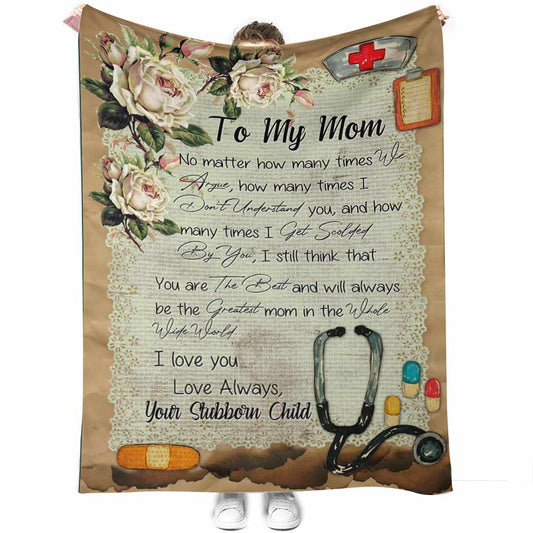 Nurse To My Mom Flannel Blanket For Cozy Bedroom Sofa Decor