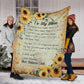 Sunflower My Mom I Love You Flannel Blanket For Cozy Bedroom Sofa Decor