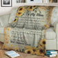 Sunflower My Mom I Love You Flannel Blanket For Cozy Bedroom Sofa Decor