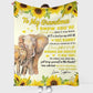 Elephant Sunflower I've Loved You My Whole Life Personalized Flannel Blanket For Cozy Bedroom Sofa Decor