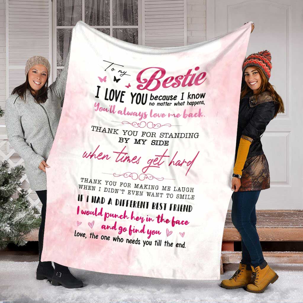 Bestie To My Sister Flannel Blanket For Cozy Bedroom Sofa Decor
