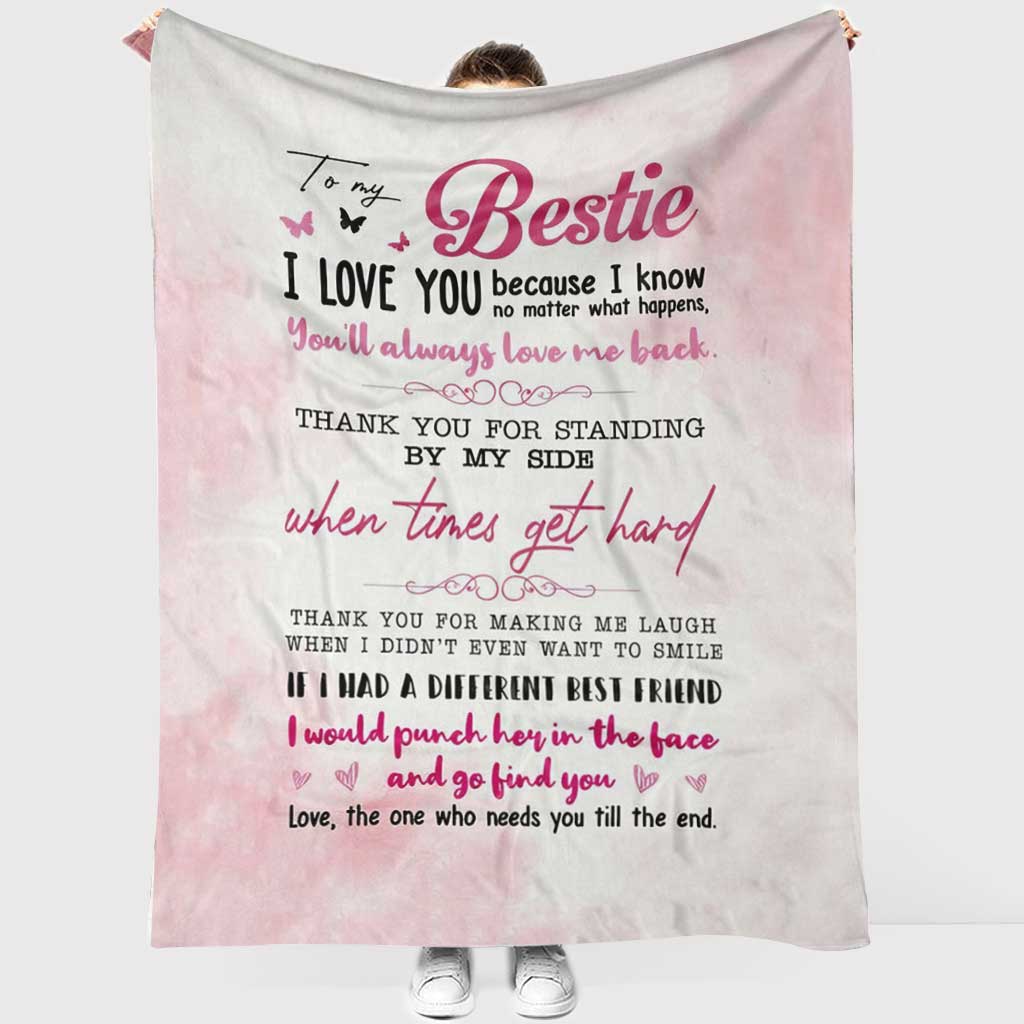 Bestie To My Sister Flannel Blanket For Cozy Bedroom Sofa Decor