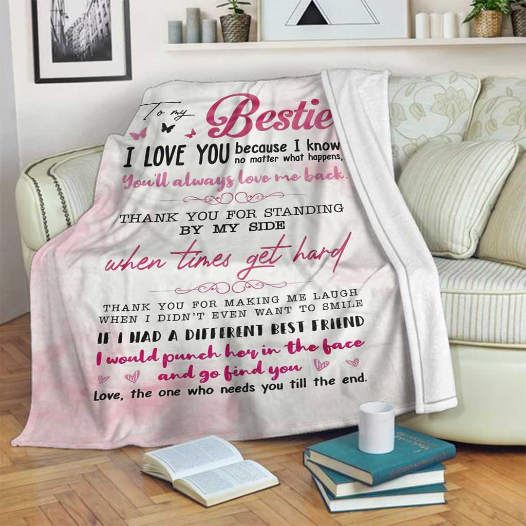 Bestie To My Sister Flannel Blanket For Cozy Bedroom Sofa Decor