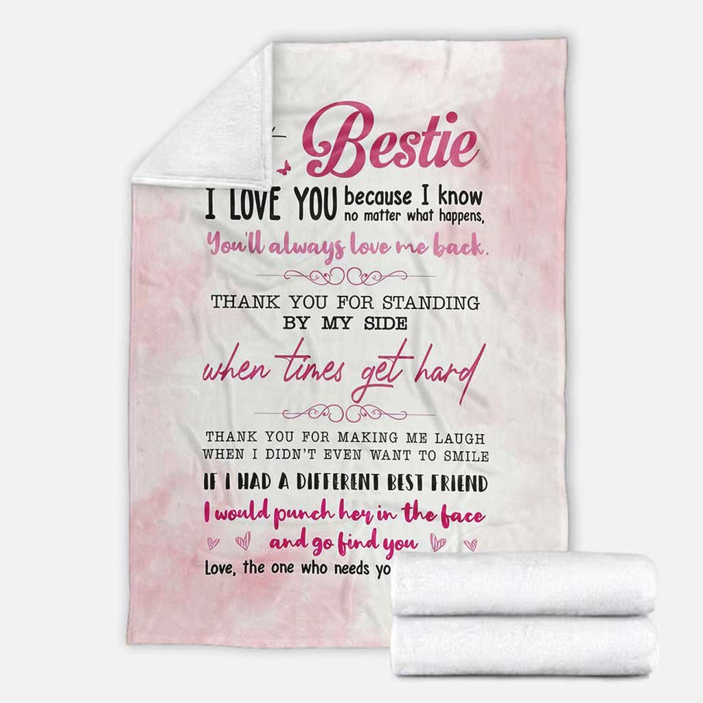 Bestie To My Sister Flannel Blanket For Cozy Bedroom Sofa Decor