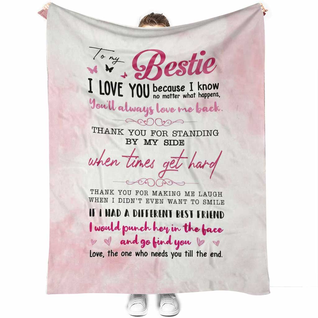 Bestie To My Sister Flannel Blanket For Cozy Bedroom Sofa Decor