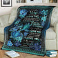 Turtle To My Wife Couple Flannel Blanket For Cozy Bedroom Sofa Decor