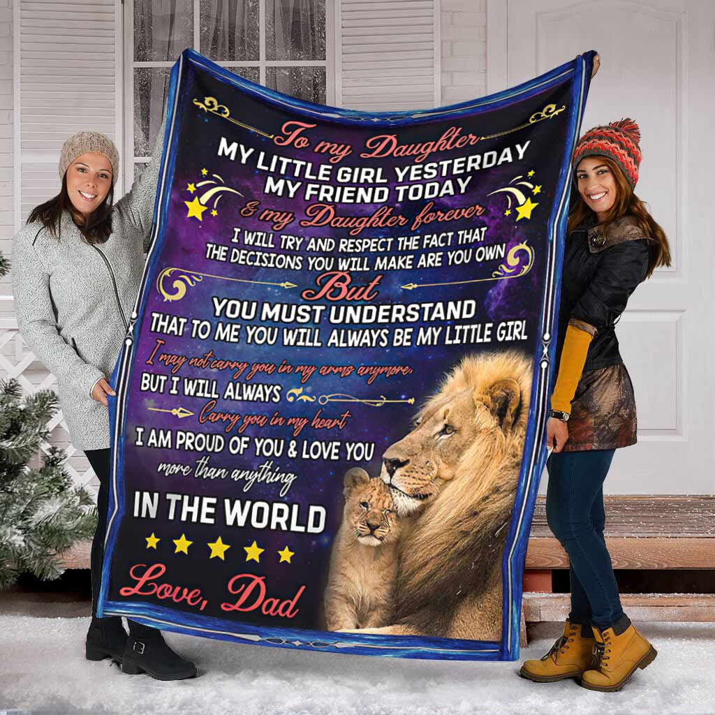 Lion To My Daughter My Little Girl Flannel Blanket For Cozy Bedroom Sofa Decor