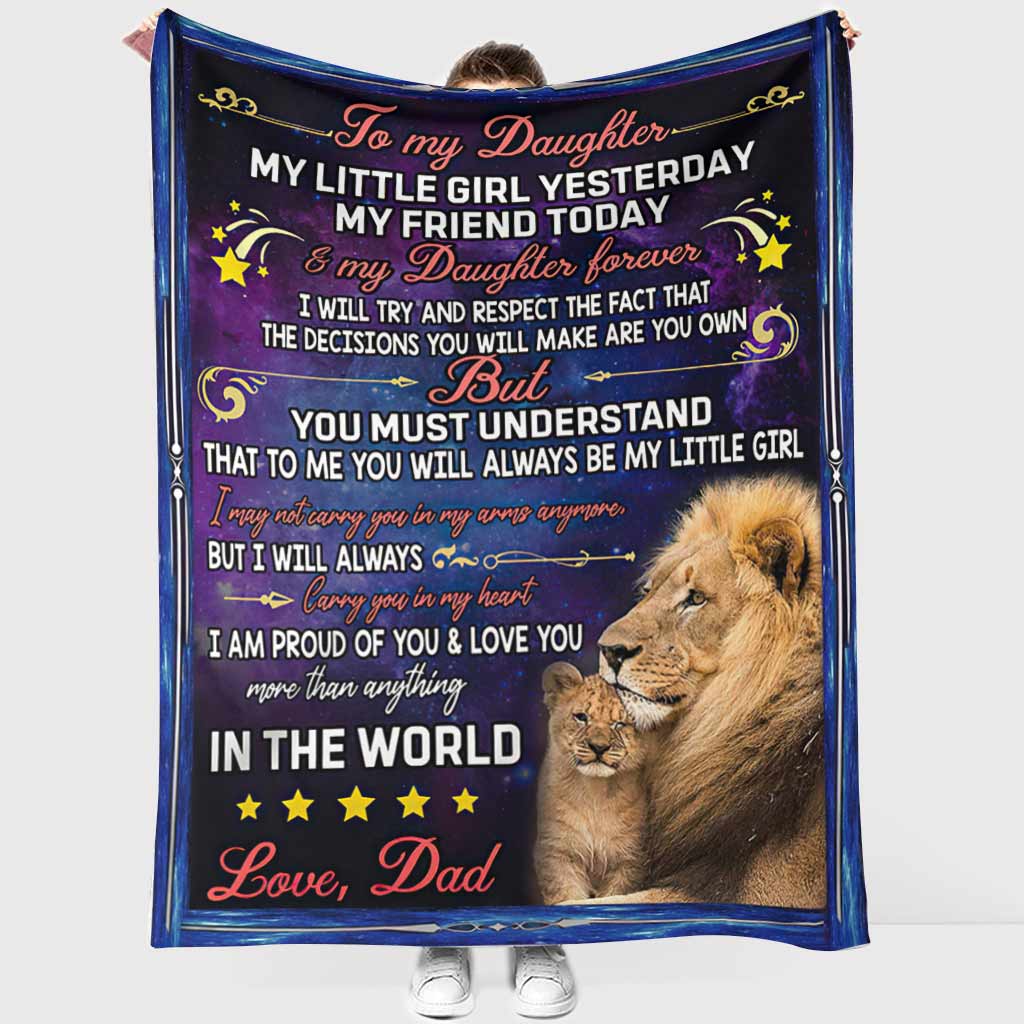 Lion To My Daughter My Little Girl Flannel Blanket For Cozy Bedroom Sofa Decor