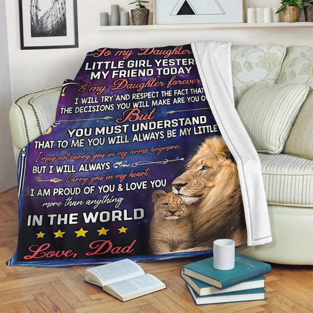 Lion To My Daughter My Little Girl Flannel Blanket For Cozy Bedroom Sofa Decor
