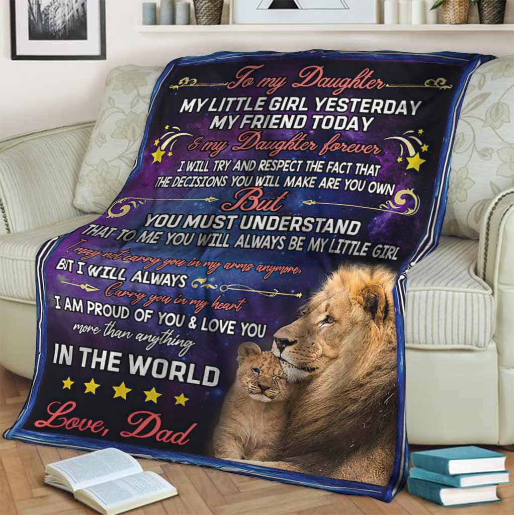 Lion To My Daughter My Little Girl Flannel Blanket For Cozy Bedroom Sofa Decor