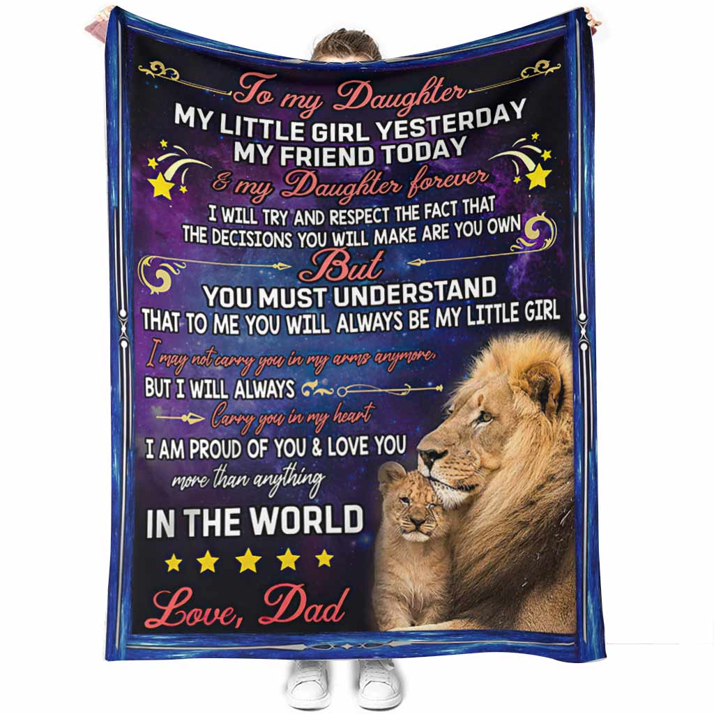 Lion To My Daughter My Little Girl Flannel Blanket For Cozy Bedroom Sofa Decor