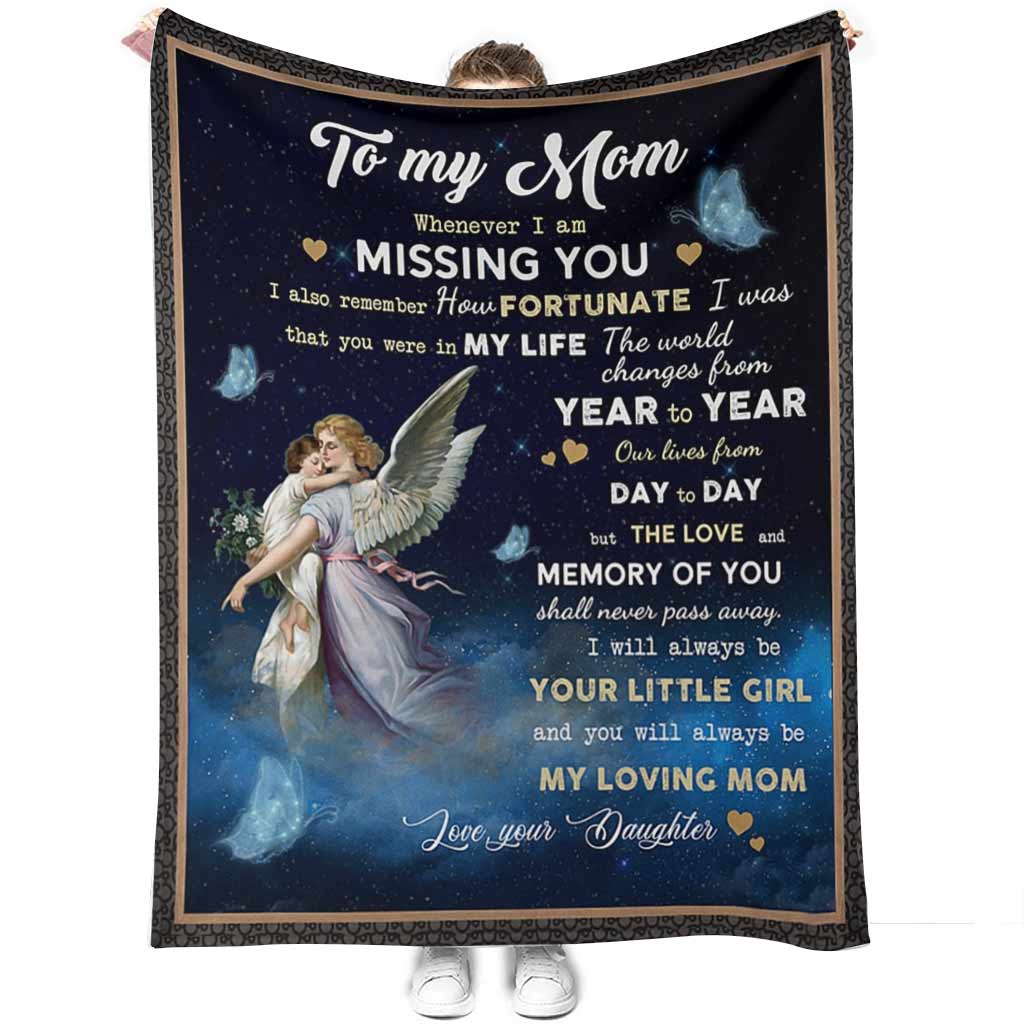 Angel To My Mom Mother Flannel Blanket For Cozy Bedroom Sofa Decor