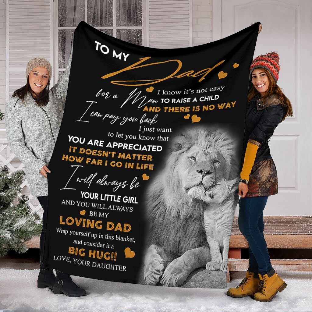 Lion To My Dad Flannel Blanket For Cozy Bedroom Sofa Decor