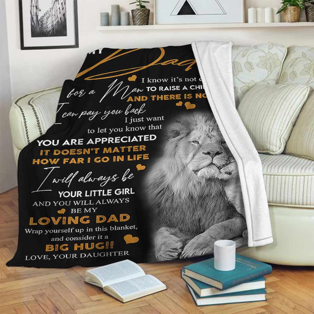 Lion To My Dad Flannel Blanket For Cozy Bedroom Sofa Decor
