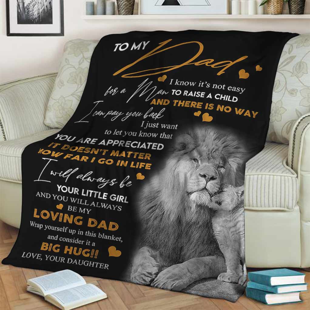 Lion To My Dad Flannel Blanket For Cozy Bedroom Sofa Decor