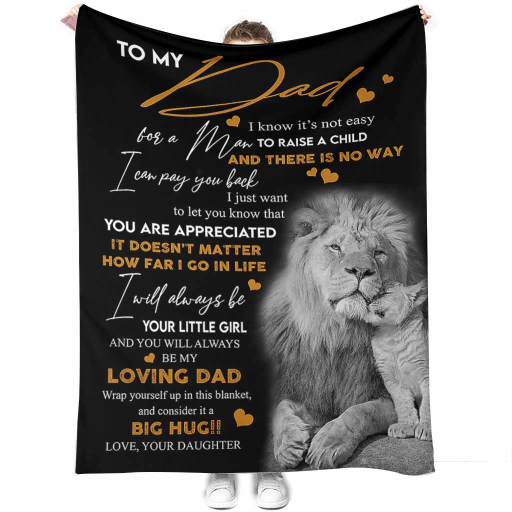 Lion To My Dad Flannel Blanket For Cozy Bedroom Sofa Decor
