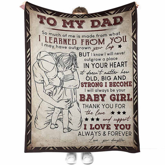 Family To My Dad Flannel Blanket For Cozy Bedroom Sofa Decor