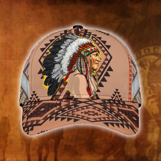 Native American Chief Heritage Classic Cap For Nature Lovers Travel And Casual Daily Styling