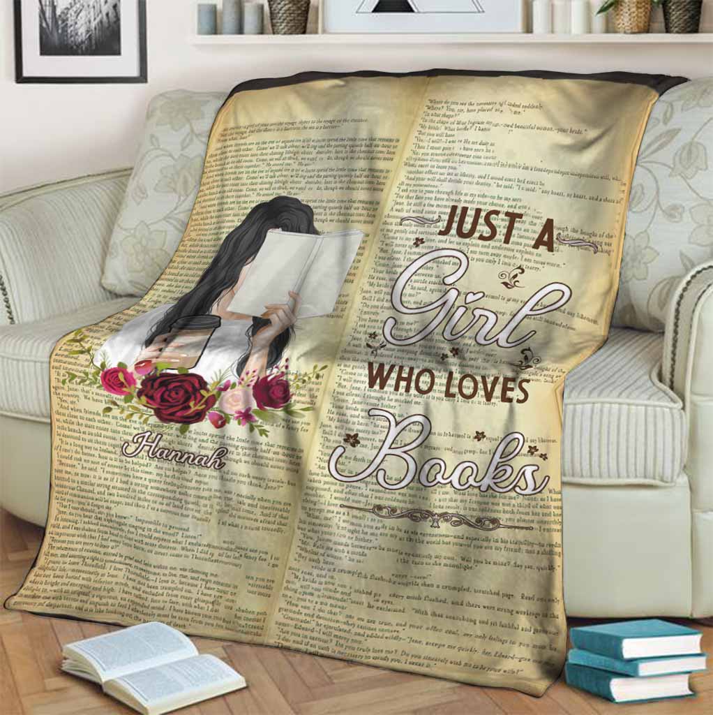 Book Just A Girl Who Loves Books Personalized Flannel Blanket For Cozy Bedroom Sofa Decor