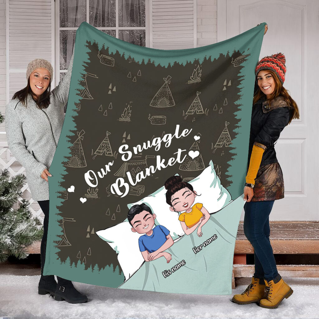 Camping Play All Night Personalized Flannel Blanket For Cozy Bedroom Sofa Decor