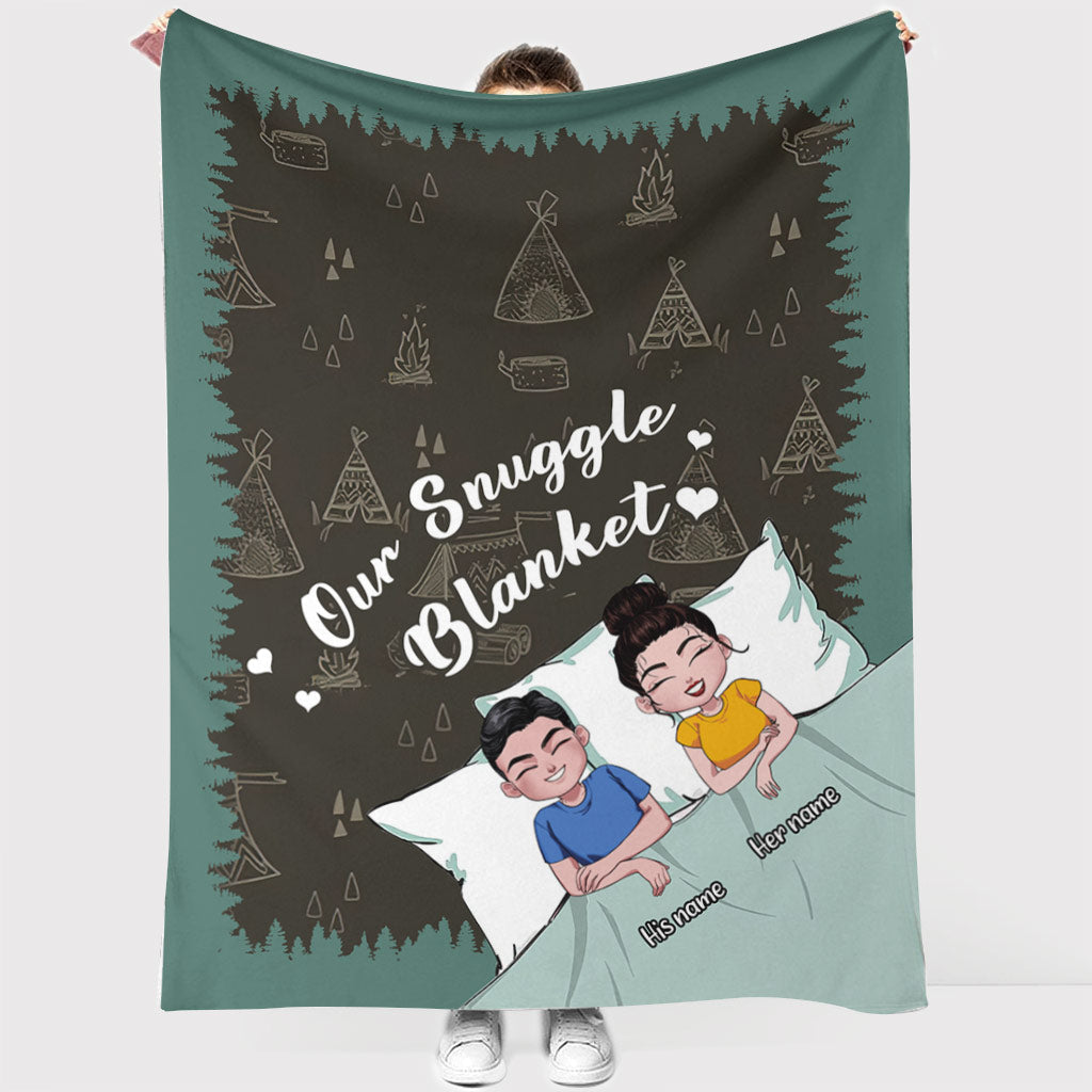 Camping Play All Night Personalized Flannel Blanket For Cozy Bedroom Sofa Decor