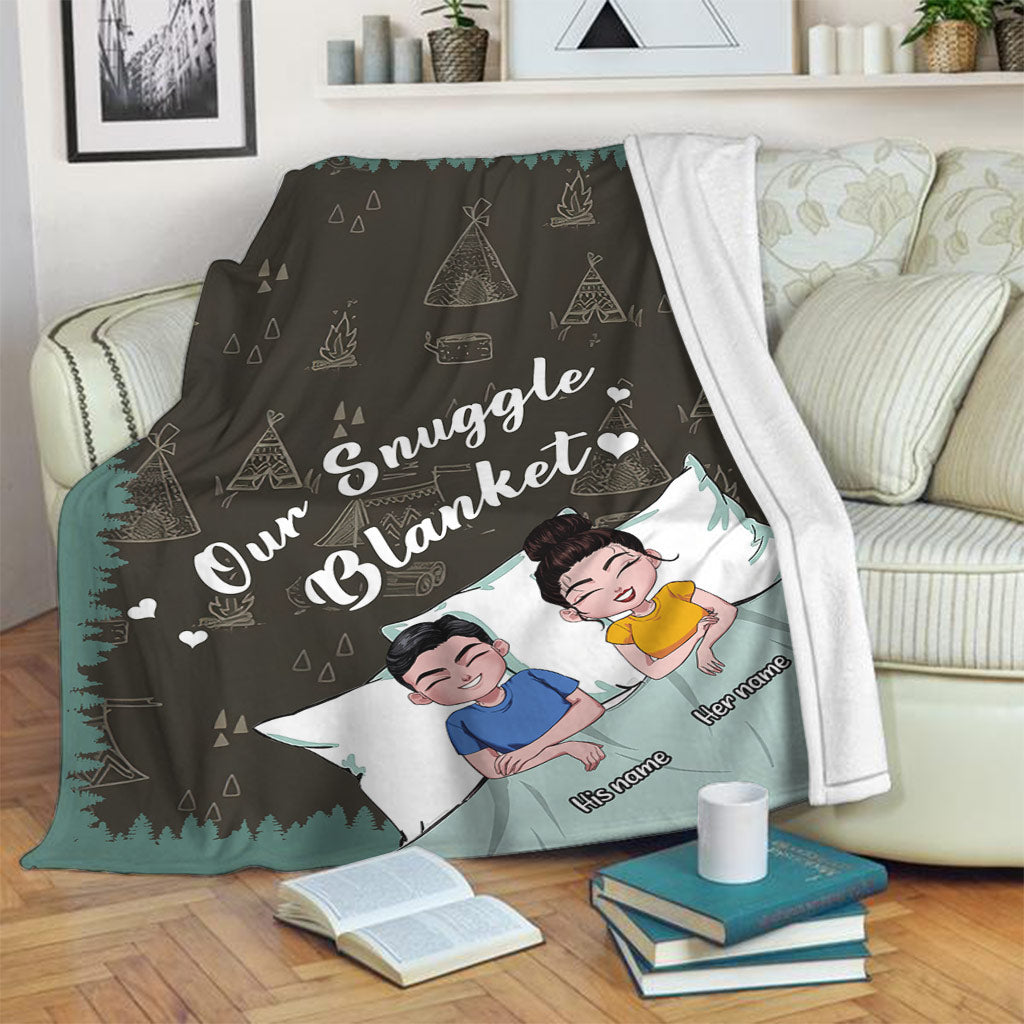 Camping Play All Night Personalized Flannel Blanket For Cozy Bedroom Sofa Decor