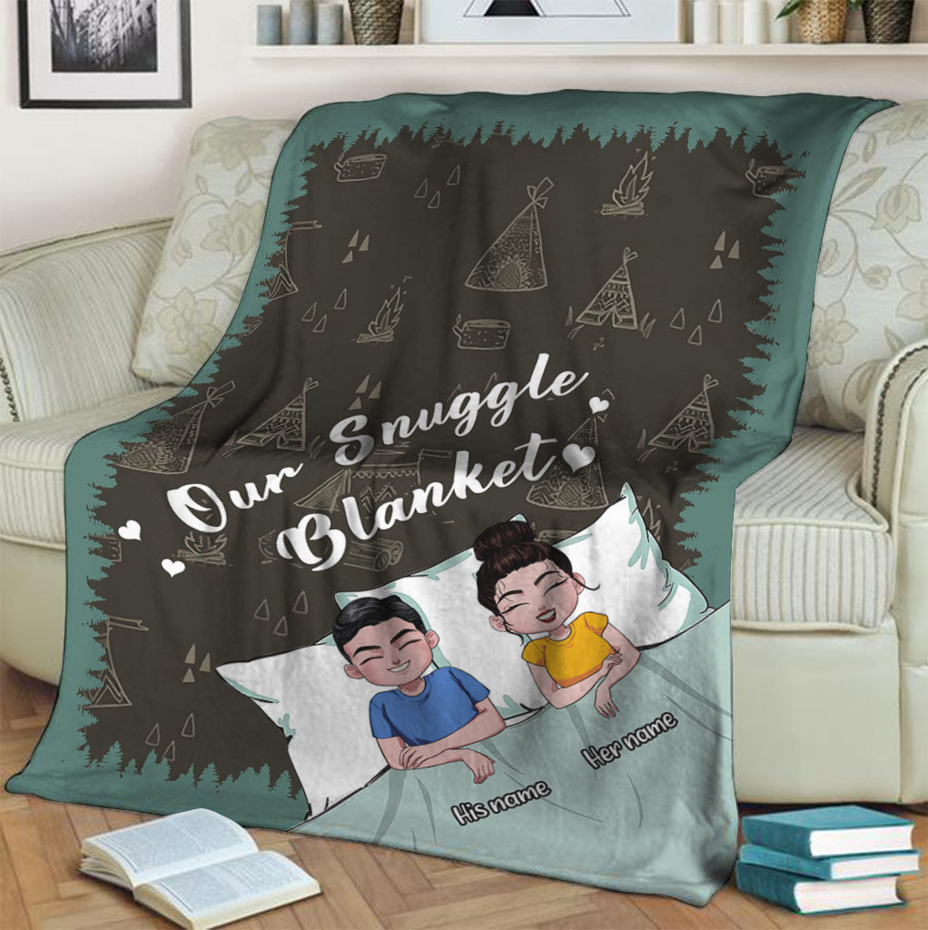 Camping Play All Night Personalized Flannel Blanket For Cozy Bedroom Sofa Decor