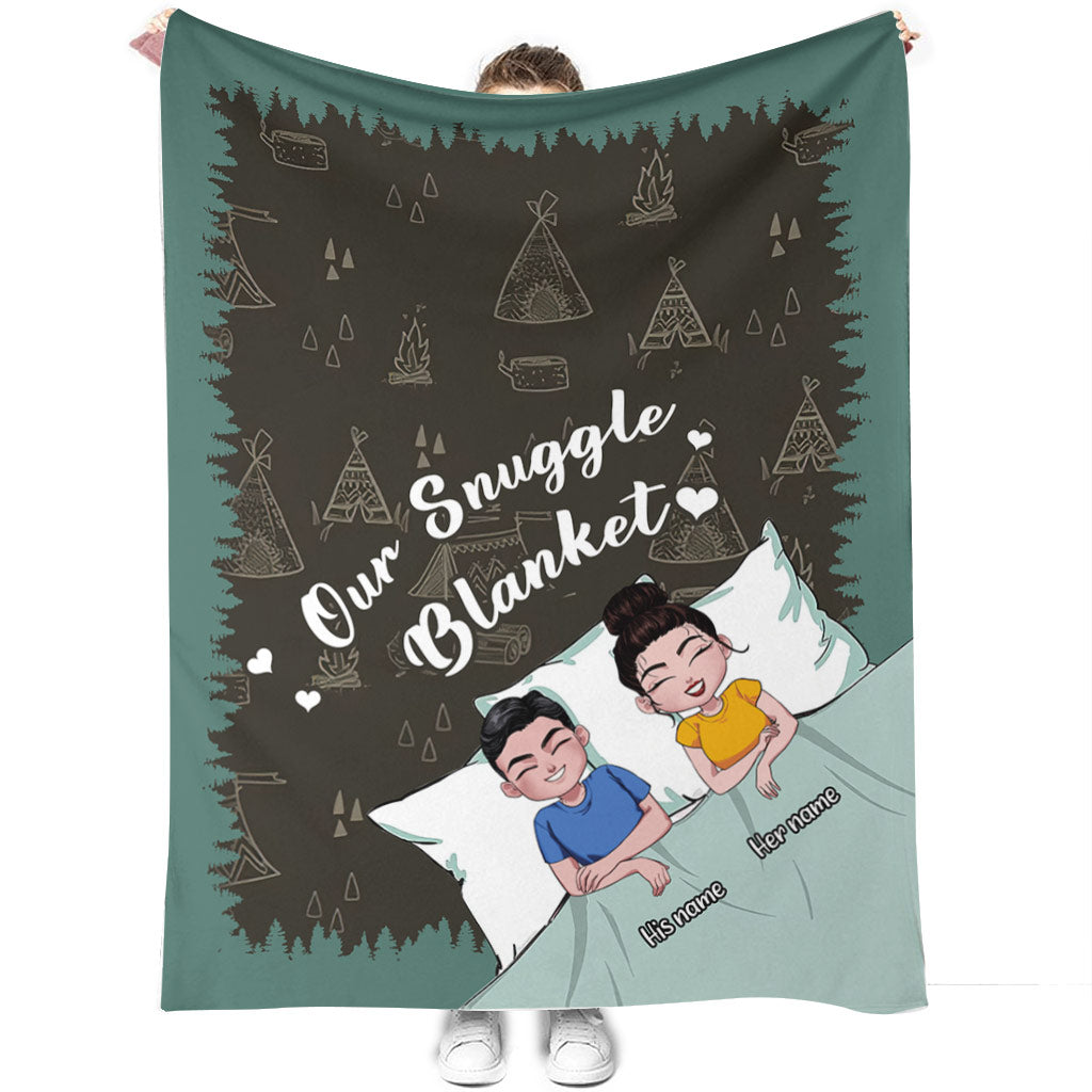 Camping Play All Night Personalized Flannel Blanket For Cozy Bedroom Sofa Decor