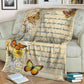 Butterfly Love Dear Mom Mothers Day Vintage Flannel Blanket For Cozy Bedroom Sofa Decor