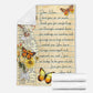 Butterfly Love Dear Mom Mothers Day Vintage Flannel Blanket For Cozy Bedroom Sofa Decor