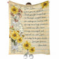 Sunflower Family Love Dear Mom Mothers Day Flannel Blanket For Cozy Bedroom Sofa Decor