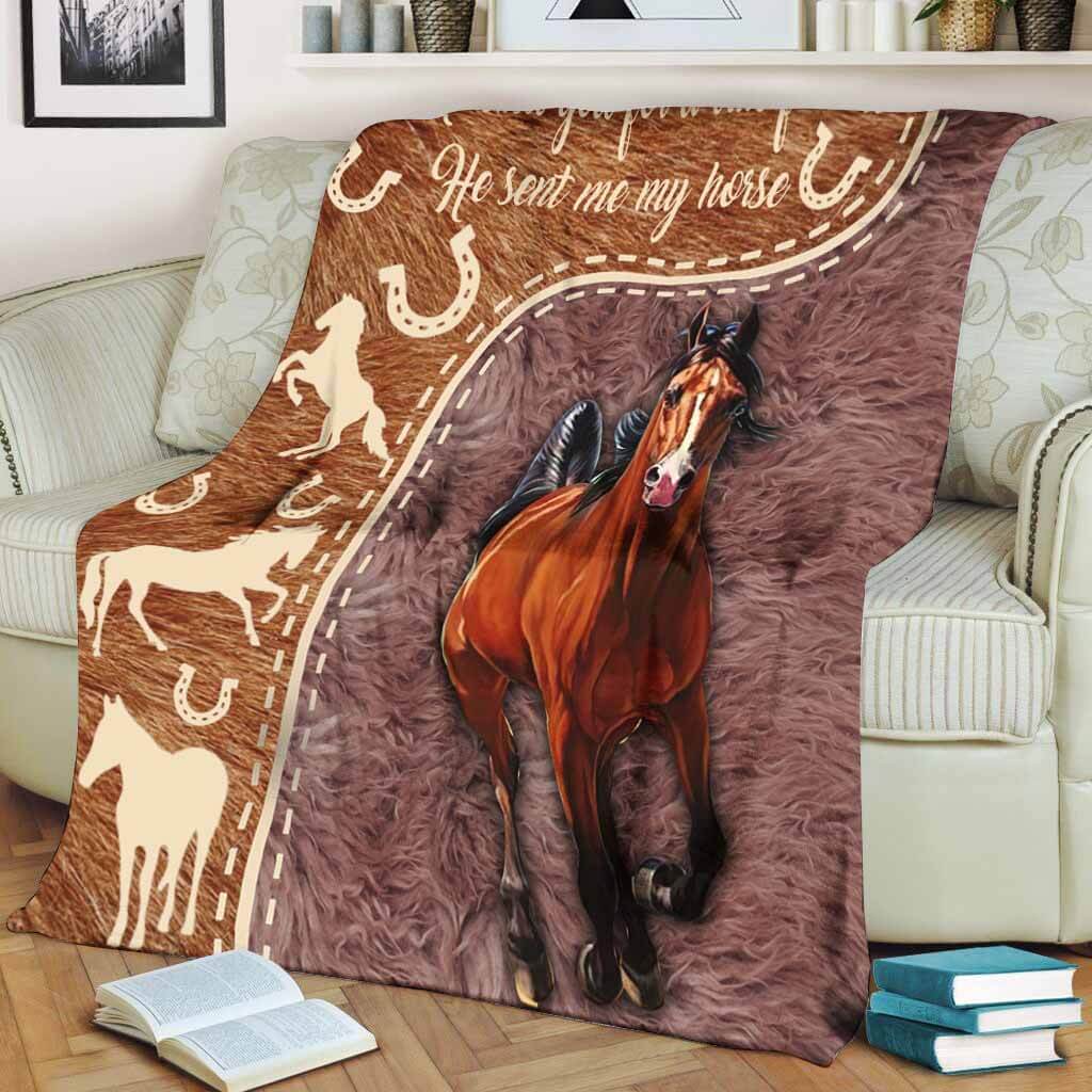 Horse I Asked God For A True Friend Flannel Blanket For Cozy Bedroom Sofa Decor
