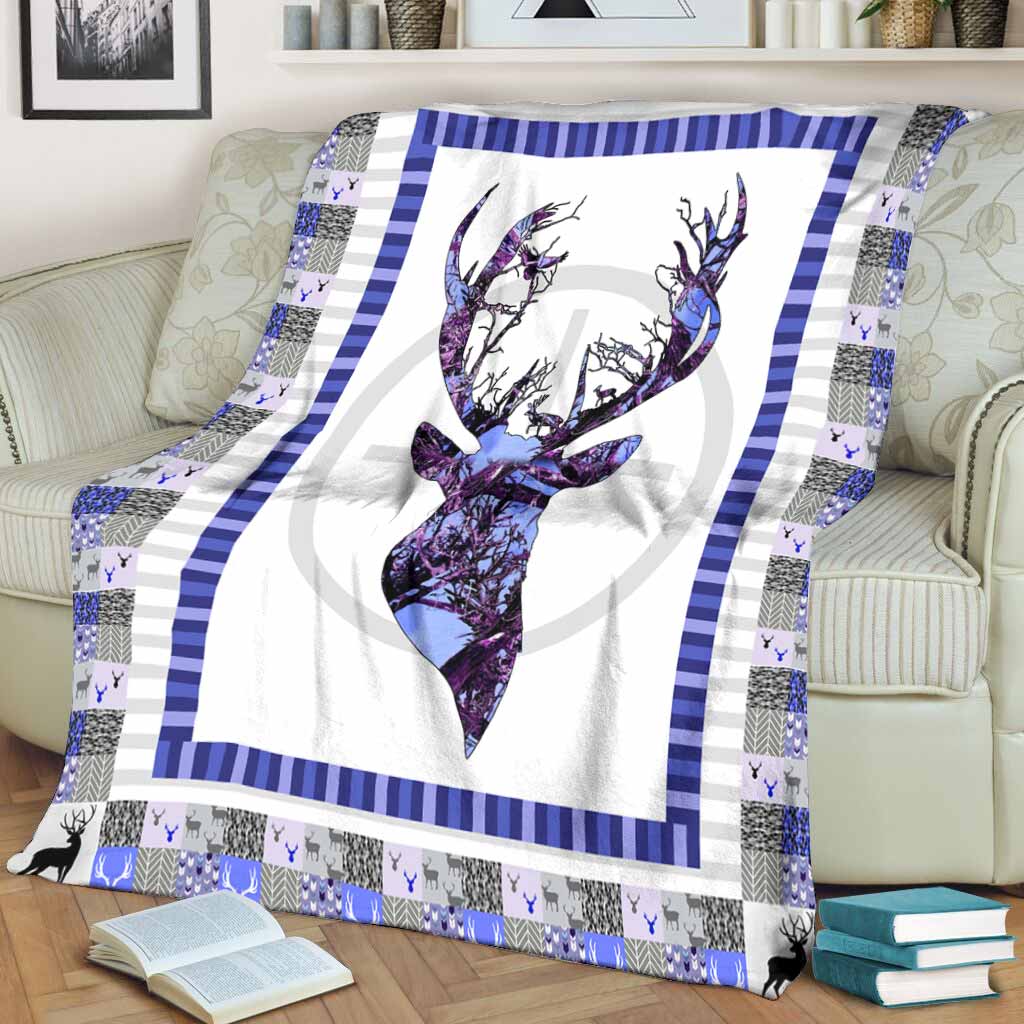 Hunting Deer Love Flannel Blanket For Cozy Bedroom Sofa Decor
