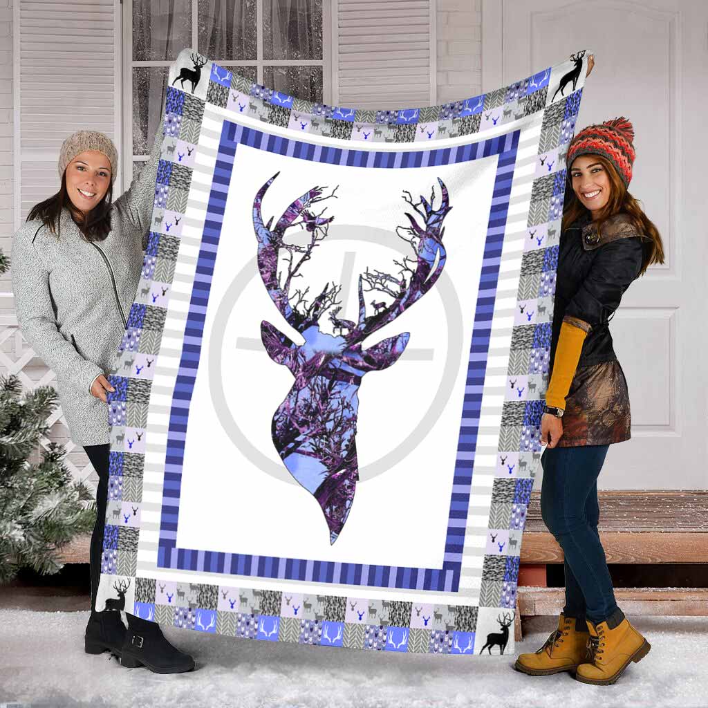 Hunting Deer Love Flannel Blanket For Cozy Bedroom Sofa Decor