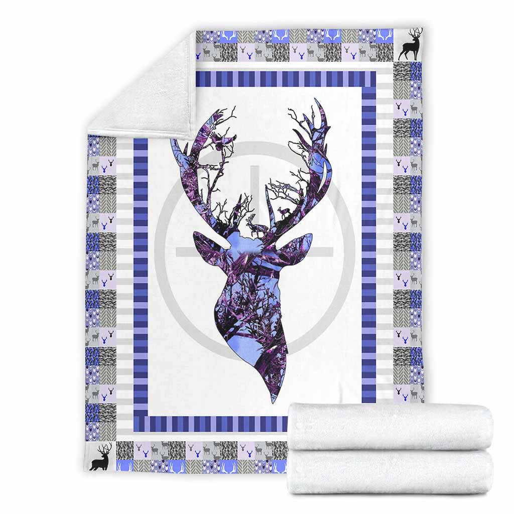 Hunting Deer Love Flannel Blanket For Cozy Bedroom Sofa Decor