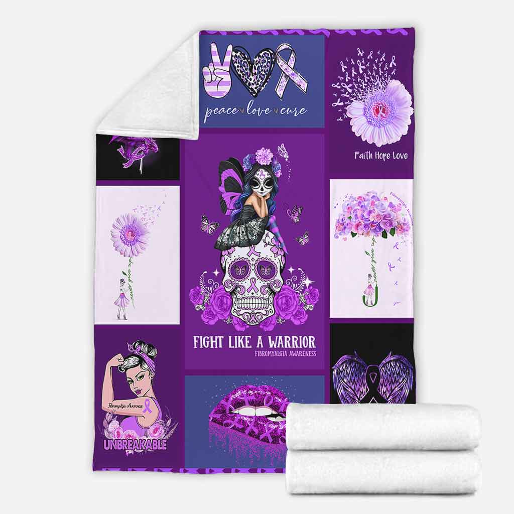 Fibromyalgia Awareness Fight Like A Warrior Flannel Blanket For Cozy Bedroom Sofa Decor