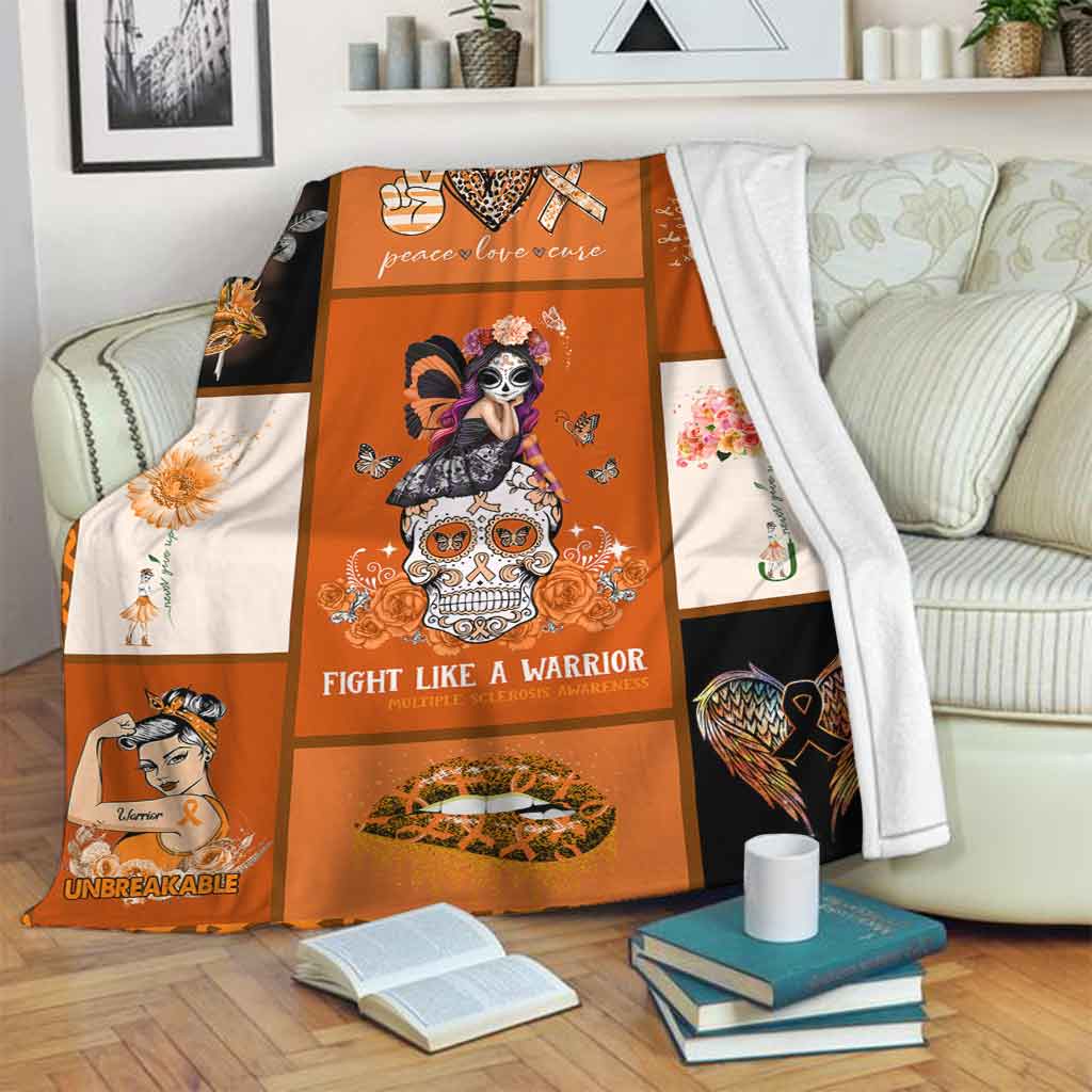Multiple Sclerosis Awareness Flannel Blanket For Cozy Bedroom Sofa Decor