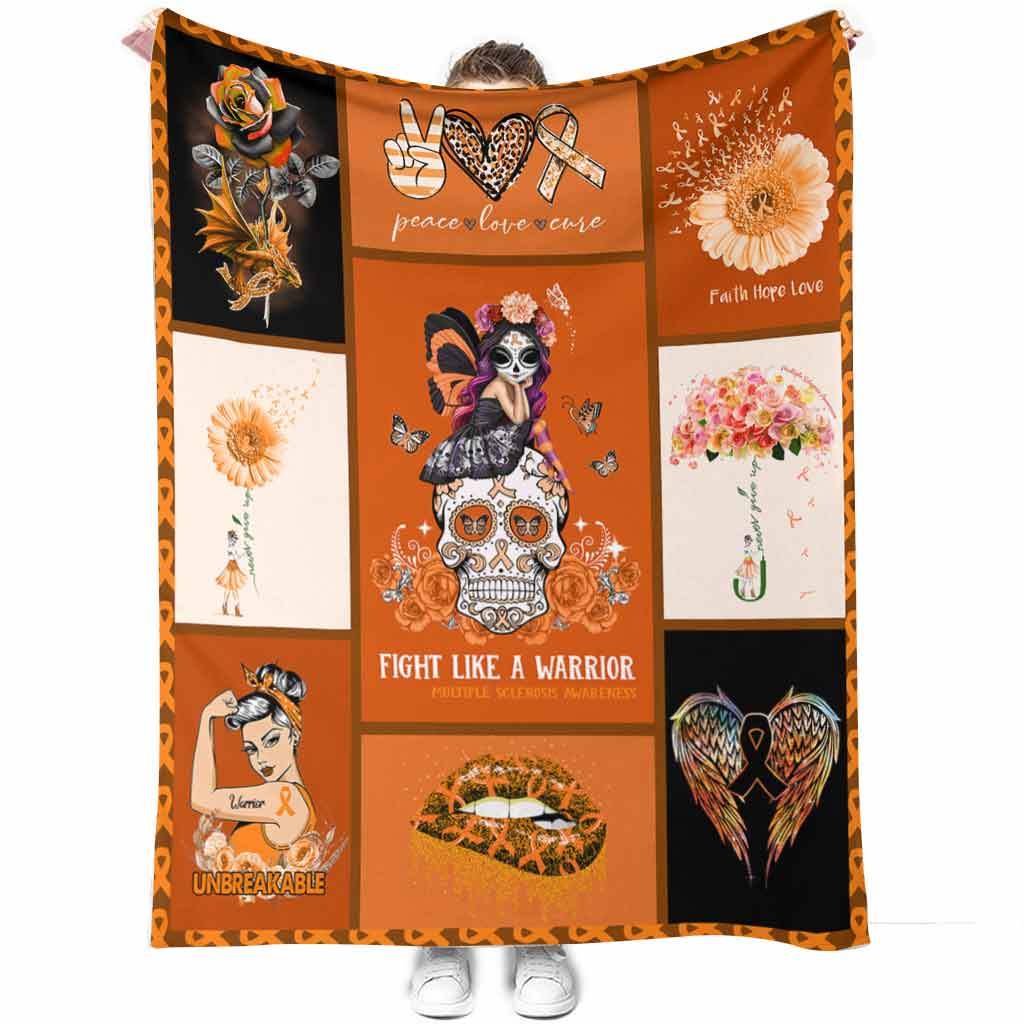 Multiple Sclerosis Awareness Flannel Blanket For Cozy Bedroom Sofa Decor