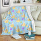 Easter Bunny Egg Pattern Flannel Blanket For Cozy Bedroom Sofa Decor